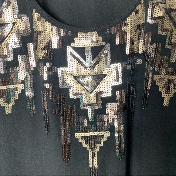 Express Matching Black and Gold Sequence Tank with Mini Skirt Size Medium - Picture 3 of 9